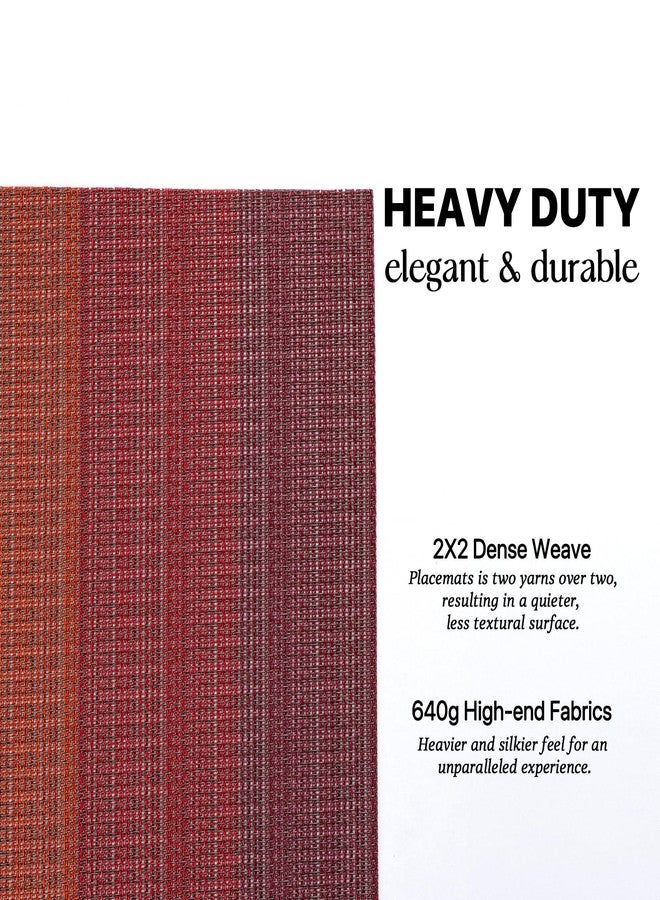LEXMORE Placemats Set of 4 Vinyl/Plastic Woven Place Mats for Kitchen Table Indoor/Outdoor Washable Placemat Wipeable Dining Table Mats(Pomegranate Parade) - Image 3